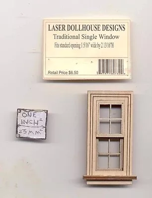 Half 1/24 Scale - Traditional Single Window LD0734 Dollhouse Miniature USA GA • $11.03