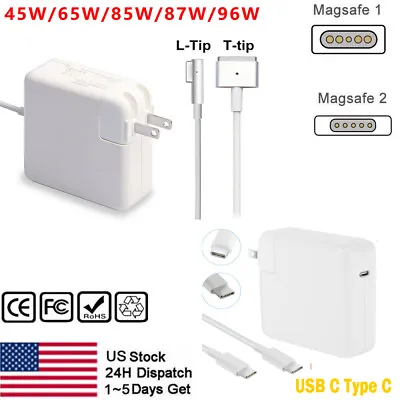 45W-140W Adapter Charger For Apple MacBook Pro13 15 17 A1435 A1502 USB-C/L/T-Tip • $14.58