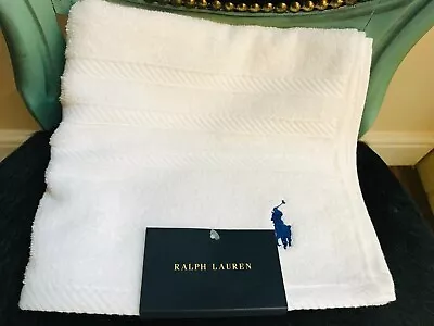 New Ralph Lauren White Hand Towel Or Gym Towel With Polo Horse Lgo • £19.99