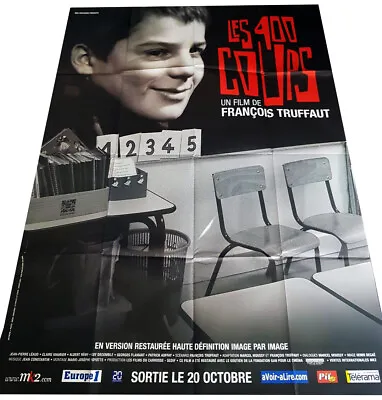 Poster Folded 47 3/16x63in The 400 Stroke (1959) François Truffaut R2004 New • $48.75