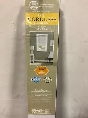 White Cordless Light Filtering Vinyl Mini Blind 1 In. Slats 29 In. W X 64 In. L • $19.97