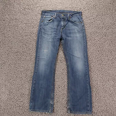 Levis 527 Jeans 32x30 Mens Distressed Blue Light Wash Denim Western Cowboy • $22.90