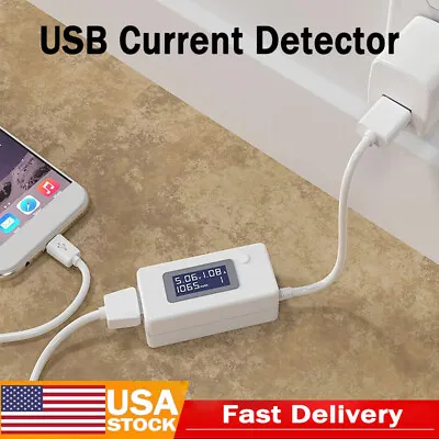 LCD Micro USB Tester Digital DC Voltmeter Ammeter Power Meter Capacity Detector • $7.79