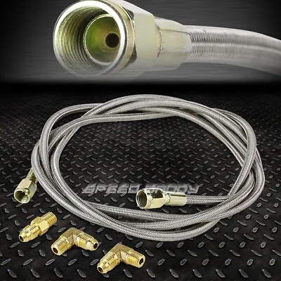 Braided Stainless Steel T3/t4 Turbo Charger 77 Oil Feed Line+1/4  Npt Fitting • $10.99