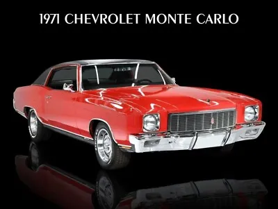 1971 Chevrolet Monte Carlo Metal Sign: LARGE SIZE 12 X 16 - Free Shipping • $33.88