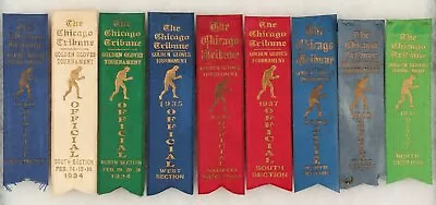 1931-1941 Chicago Tribune Golden Gloves Boxing Tournament Ribbons Pin  Official  • $146.25