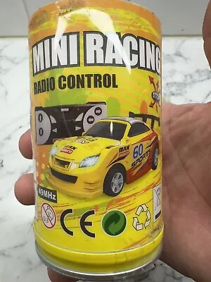 Yellow Soda Can MiniRC Radio Remote Control Micro Racing Car Hobby Vehicle Works • $15