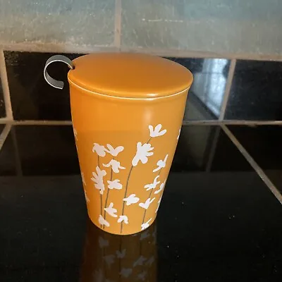 Tea Forte Kati Floral Steeping Cup Tumbler With Infuser & Ceramic Lid • $15