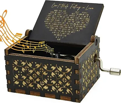 Vintage Wooden Hand Crank Music Box Romantic Music Box Gift On Valentines Day • £12.99