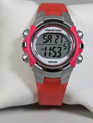 Marathon Digital Day Date Alarm Chrono Backlight Link Resin Band Watch • $17.49