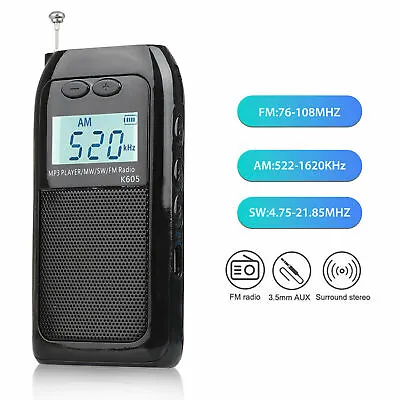 Portable Digital FM AM SM Radio Mini Pocket  Receiver Stereo  Earphones • $25.99