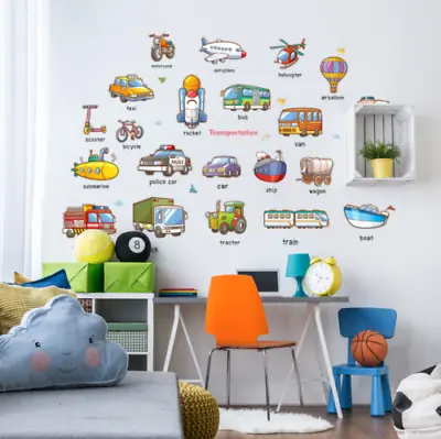 £5.18 • Buy Quality Cartoon Car Airplane Train Nursery Wall Sticker Kids Room Decal Decor