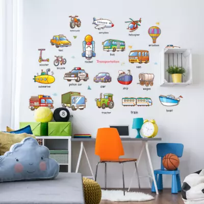 £5.18 • Buy Quality Cartoon Car Airplane Train Nursery Wall Sticker Kids Room Decal Decor