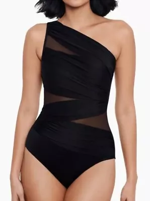 Miraclesuit Women's Jena Black Miracle Bathing Suit Wear Swimming Costume Uk18 • £94