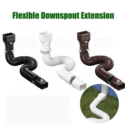 Flexible Drain Pipe Water Tube Rain Gutter Extension Rainwater Drainage • £10.17