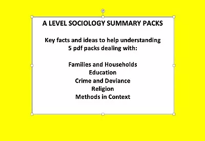 A Bundle Of A Level Sociology Study/Revision Notes  • £5