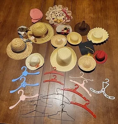 Lot Of 15 Vtg Doll Hats Various Sizes And 14 Vtg Doll Hangers Dollys Pride Wire • $25