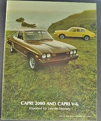 1974 Mercury Capri Catalog Sales Brochure 2000 V-6 Coupe Excellent Original 74 • $7.95