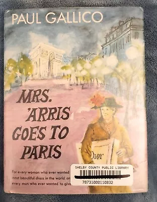 Mrs. 'Arris Goes To Paris By Paul Gallico 1958 Hardcover Dust Jacket Ex-Lib • $32.97