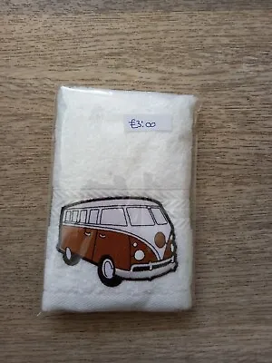 Campervan Motif Face Wash Cloth Flannel BROWN LARGE Motif • £3