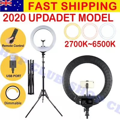 19  6500K Dimmable Diva LED SMD Ring Light Diffuser Mirror Stand Make Up Studio • $77.50