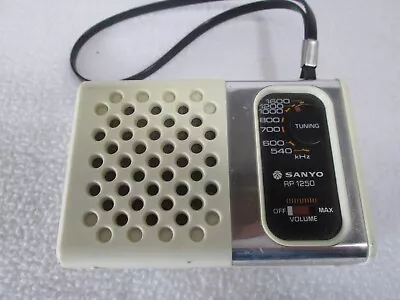 Vintage 1970's Sanyo RP-1250 Portable Pocket Transistor AM Radio (works) • $18.99