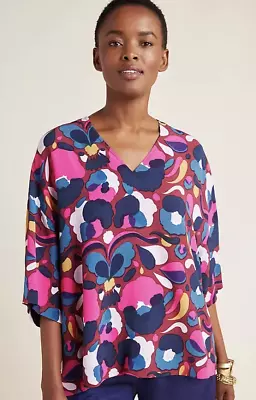 Anthropologie Marimekko Rakella Blouse Top 3/4 Sleeve Oversized Sz M Art To Wear • $49.99
