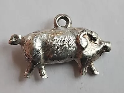 Sterling Silver PIG HOG Charm 3D PUFFY HOLLOW LITTLE PIGGY! NICE DETAIL VINTAGE • $13.99