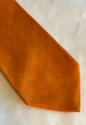 DANIEL CREMIEUX Sevenfold 100 % Silk Necktie LIMITED EDITION Solid Orange Italy • $34.99
