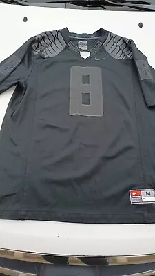 Nike Marcus Mariota #8 Oregon Ducks Rare Black On Black Jersey Mighty Oregon Med • $64.99