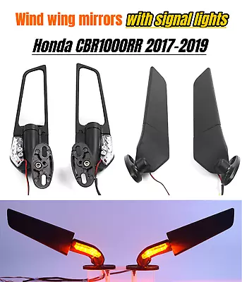 Motorcycle LED Turn Signal Lights Wnd Wing Mirrors For Honda 2017-2019 CBR1000RR • $45.50