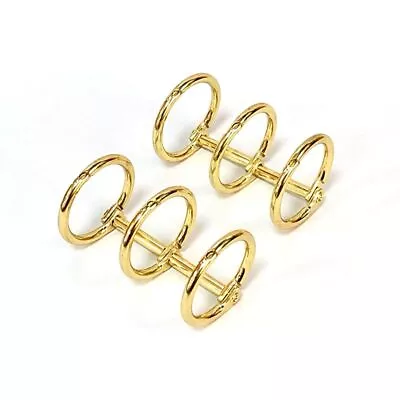 2 Pieces 3 Ring Metal Loose Leaf Binders Book Rings Snap Split Hinged Golden • $6.81