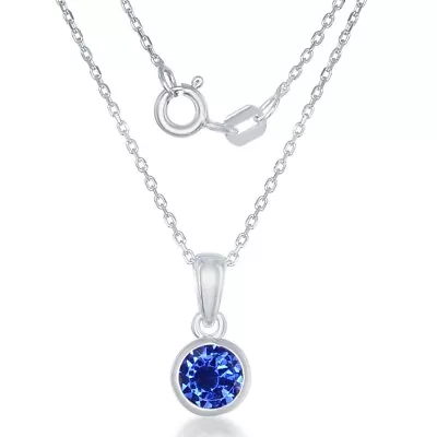  September  Created Sapphire Bezel Set Pendant W/chain • $42