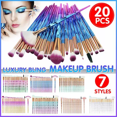 2024 Eye Make-up Brushes Diamond Unicorn Eyeshadow Eyebrow Blending Brush 20PCS • $13.08