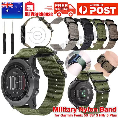 For Garmin Fenix 7X/6/6X Pro/5/5X Plus Quick Fit Military Nylon Watch Band Strap • $8.55