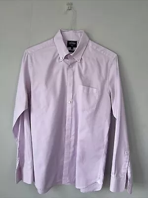 Tm Lewin Supima Cotton Men’s Work Shirt Button Down Collar Medium Pink • £9.99