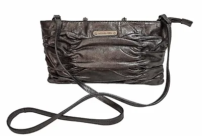 Michael Kors Webster Shoulder Bag Leather Ruched Metallic Gray 10x6 • $19.50