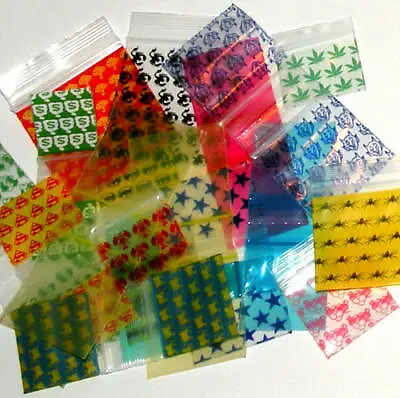 100 Apple Baggies 2 X 2  Ten Assorted Designs Mini Zip Bags 2020 • $3.29