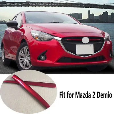 Red Front Central Grille Inserts Cover Trim For 2015-2019 Mazda 2 Demio DJ DL • $20.89