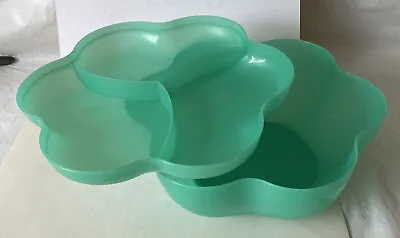 Vintage Tupperware Teal Green Chip & Dip Serving Tray Set 4624 A-2 1.5 Gallon • $9.92