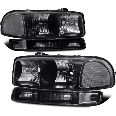 For 1999-2006 GMC Sierra 1500HD 2500HD 3500 Headlights Assembly Black Halogen • $62.99