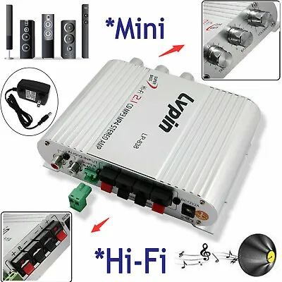 For Car Motorcycle Home 200W Mini Hi-Fi 2.1 Amplifier Booster Radio MP3 Stereo • $21.39