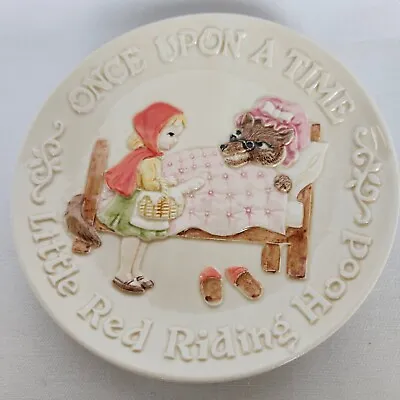 Nursery Rhyme Decorative Plate Little Red Riding Hood 3D Vintage 80s • $16