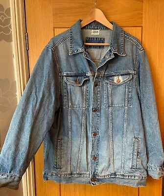 ASOS DENIM Oversized 90s Style Blue Denim Jacket UK 16 Classic Relaxed Fit Faded • £24.95