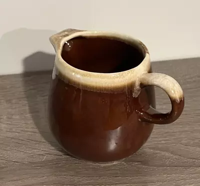 Vintage McCoy Drip Glaze Pottery Brown Creamer Pitcher 7020 • $10