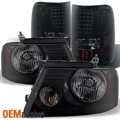 Fit 2004-2008 Ford F150 F-150 Black Smoked Headlights + LED Tail Lights • $184.99