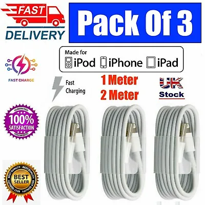 Heavy Duty USB Charger Sync Wire Cable Lead For IPhone 11 XR XS 8 7 6s IPad AIR • £1.75