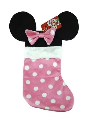 Disney Mouse Ears 18  Velour Christmas Stocking With Plush Cuff • $10.99