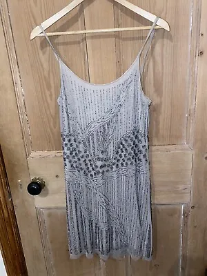 Zara Trafaluc Gold Sequin Flapper Style Dress Size M • £20