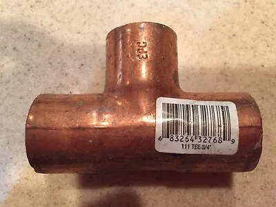 BRAND NEW Copper Tee 111 3/4”. 3/4 Inch CxCxC. Buy Multiples Save • $8.90